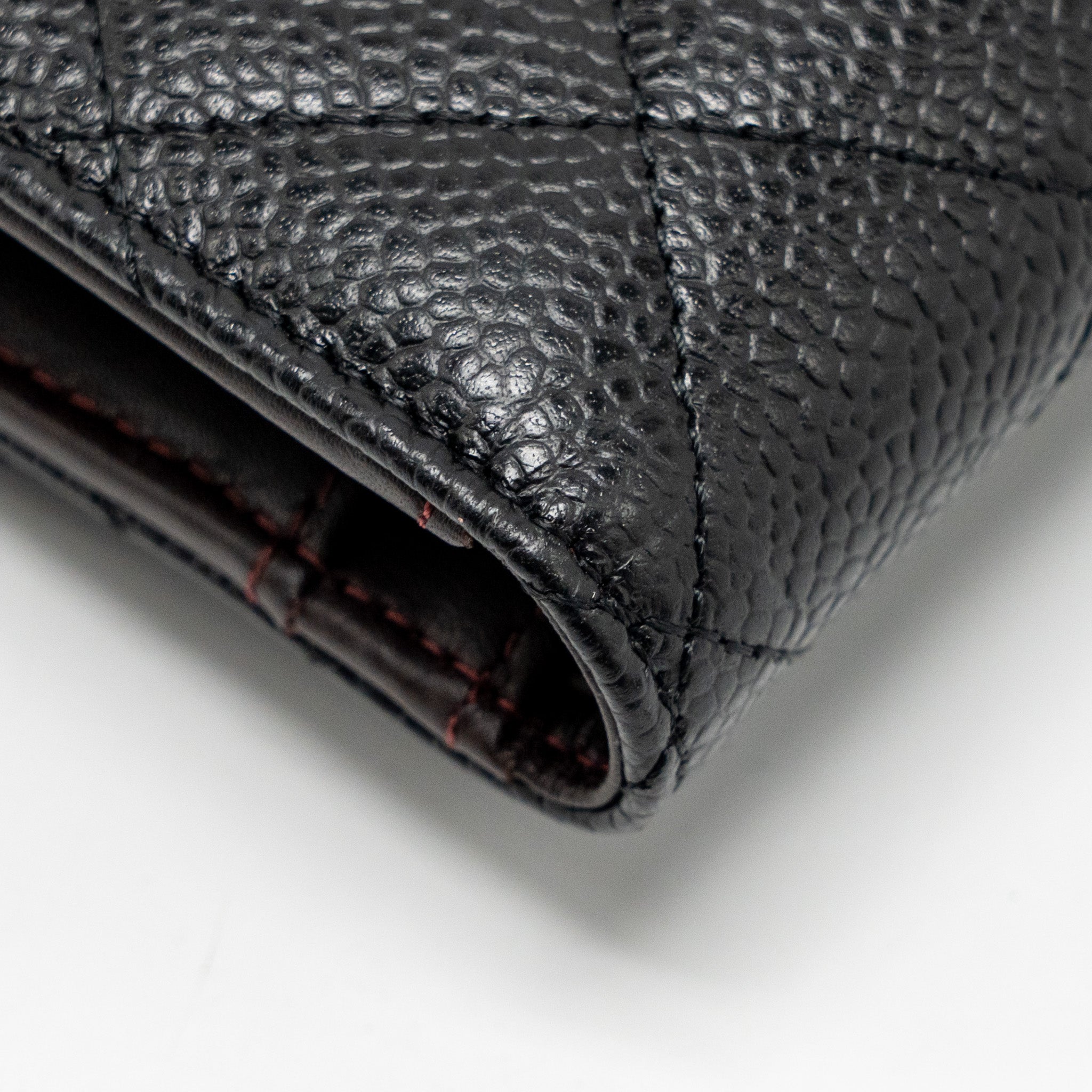 CHANEL CLASSIC CC FLAP LONG WALLET CAVIAR BLACK GHW