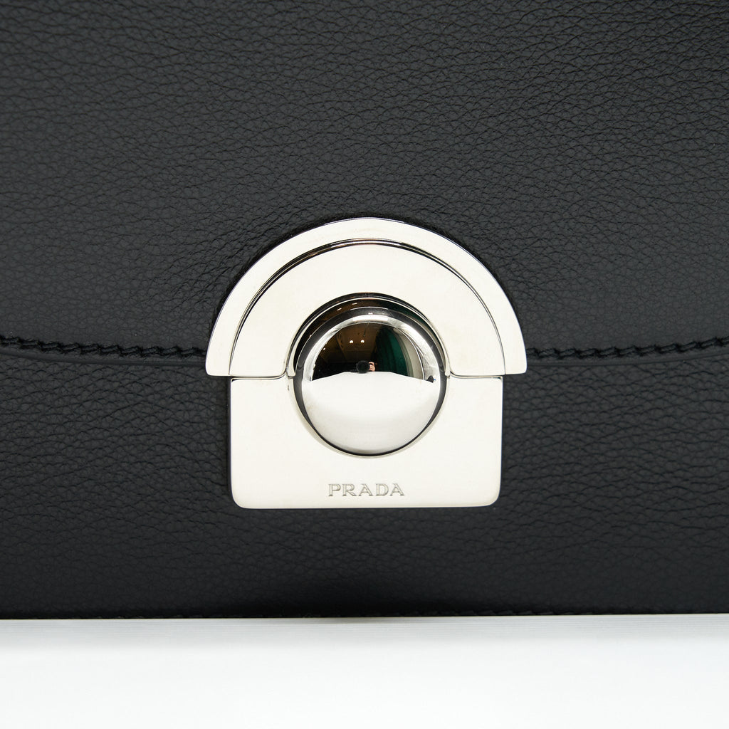 PRADA PATTINA IN GLACE BAG CALFSKIN BLACK SHW