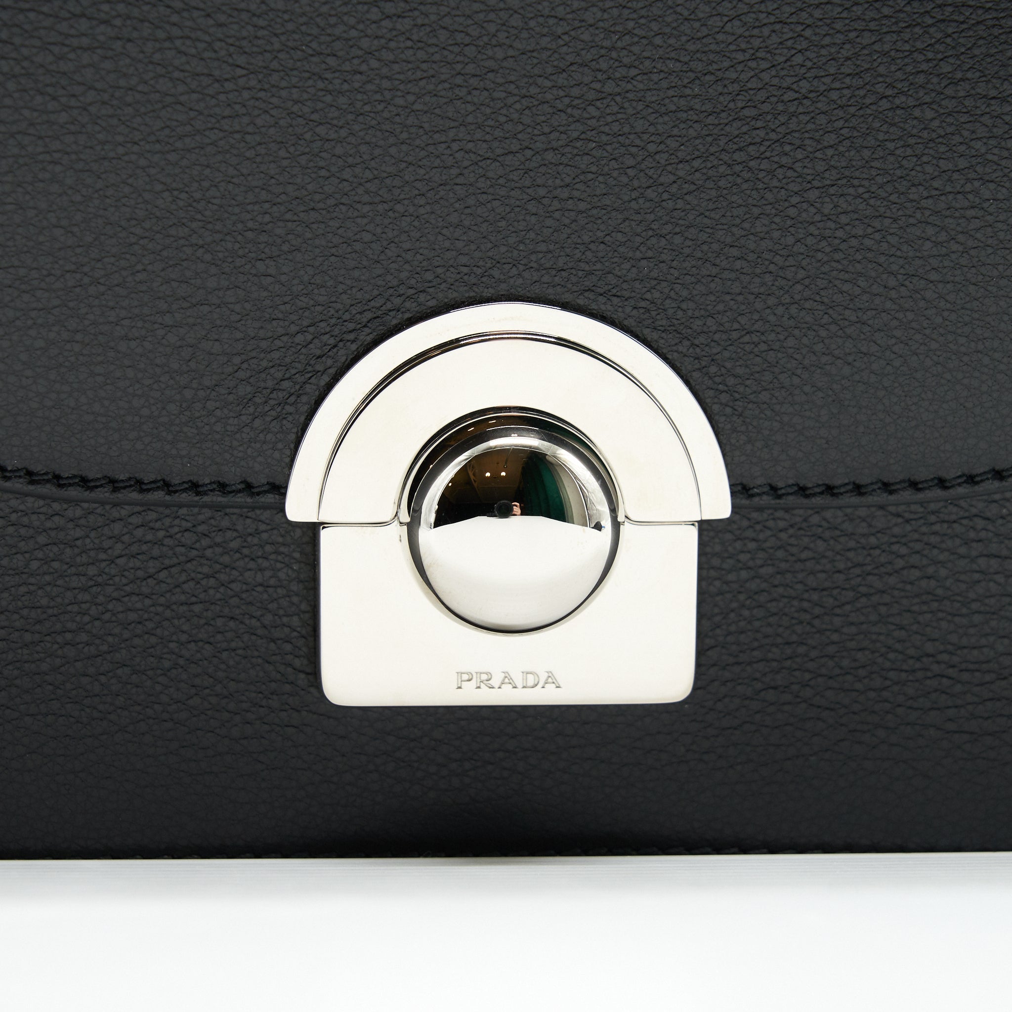 PRADA PATTINA IN GLACE BAG CALFSKIN BLACK SHW