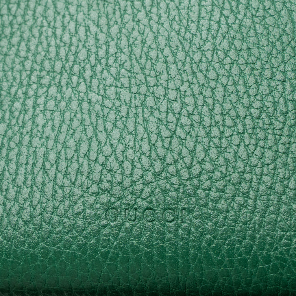 GUCCI DIONYSUS WALLET ON CHAIN CALFSKIN GREEN MULTICOLOUR HARDWARE