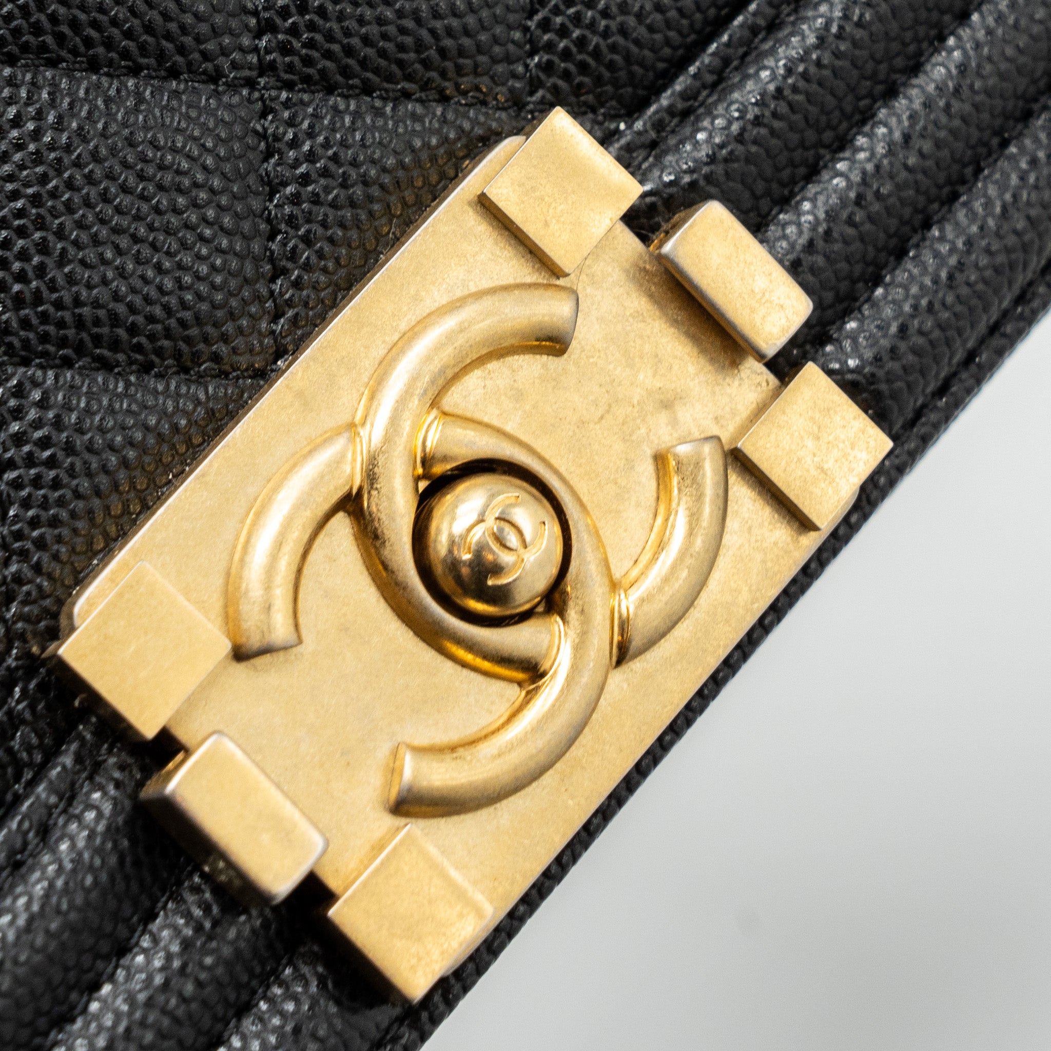 CHANEL SMALL BOY BAG CAVIAR BLACK GHW