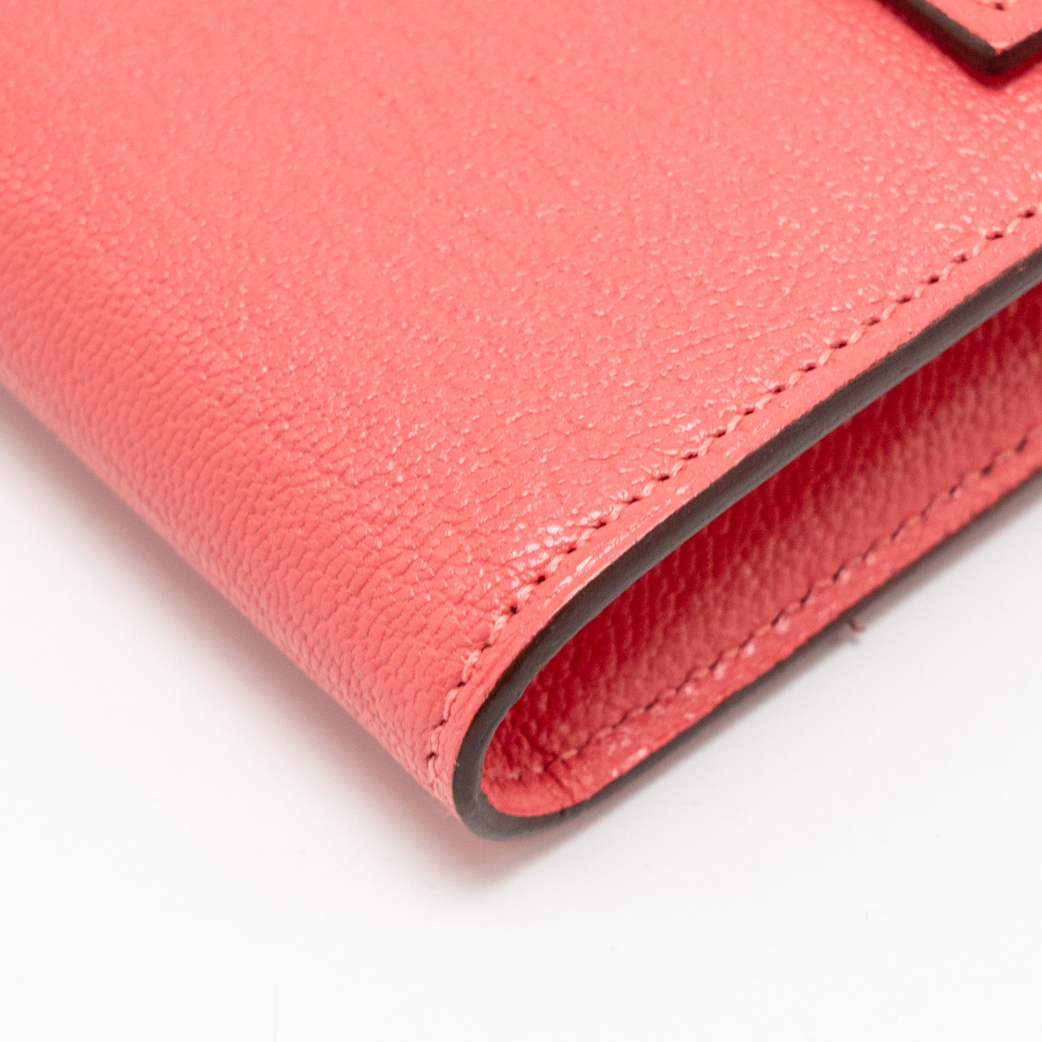 HERMES KELLY LONG WALLET CHÈVRE MYSORE ROSE LIPSTICK GHW