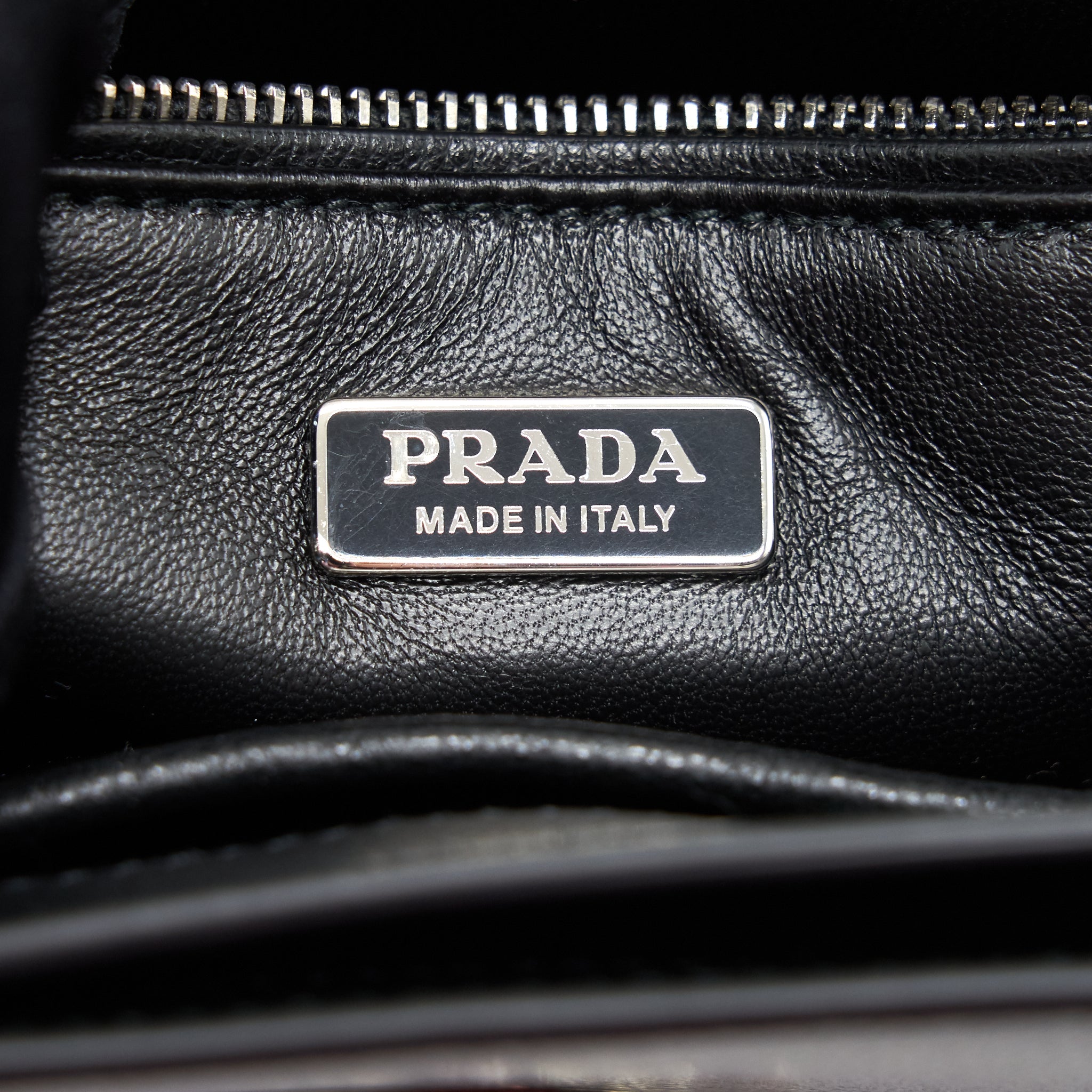 PRADA PATTINA IN GLACE BAG CALFSKIN BLACK SHW