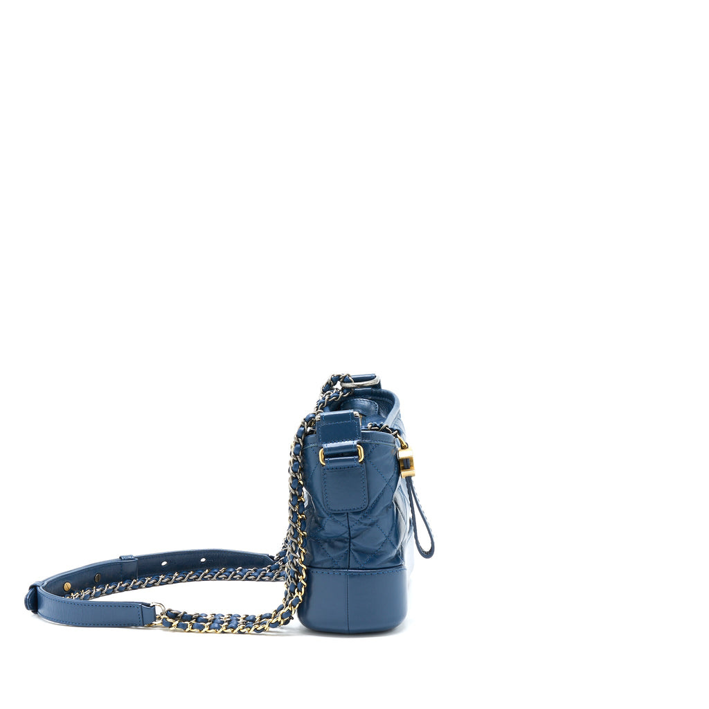 CHANEL SMALL GABRIELLE HOBO BAG BLUE MULTICOLOUR HARDWARE