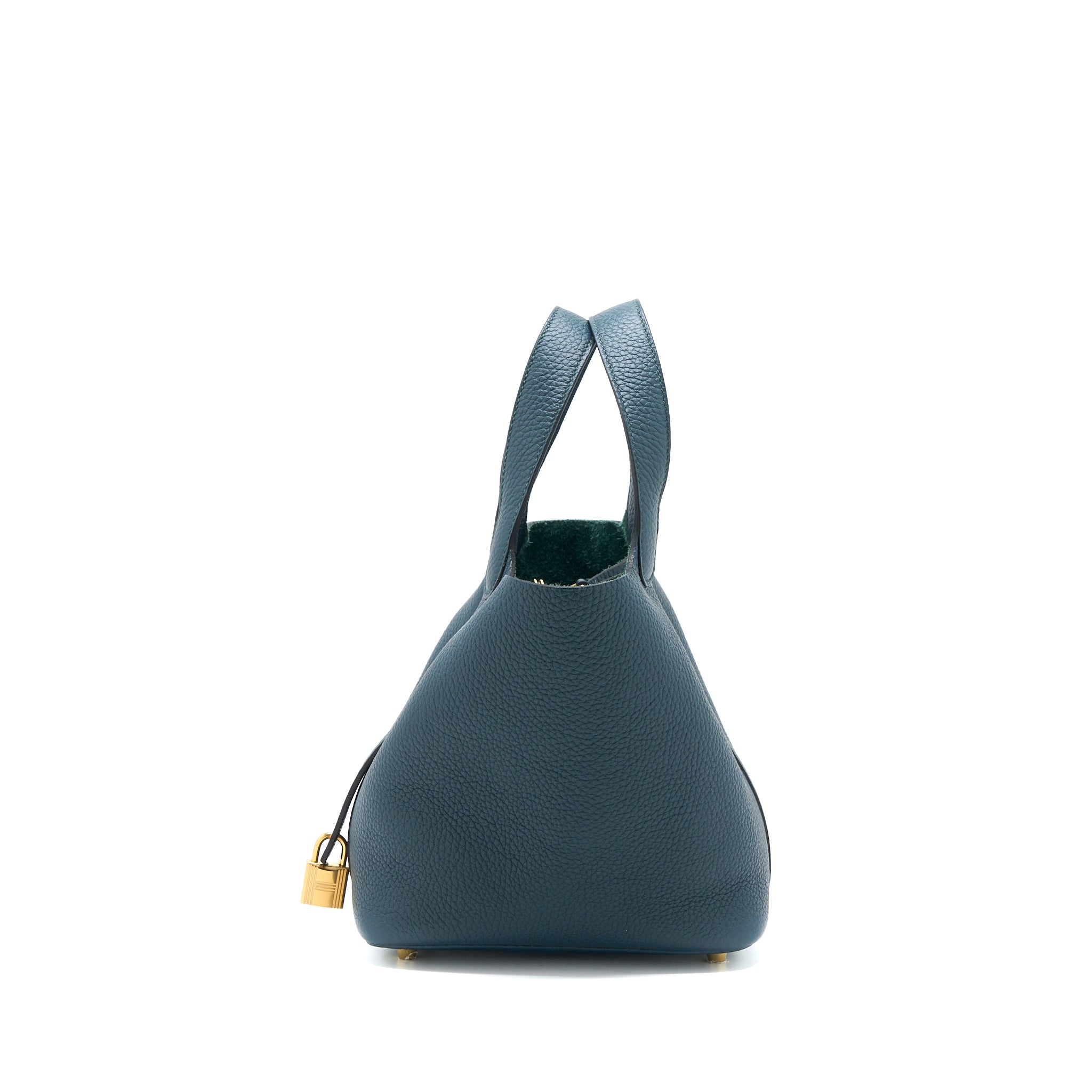 HERMES PICOTIN 18 LOCK BAG CLEMENCE 6O VERT CYPRES GHW