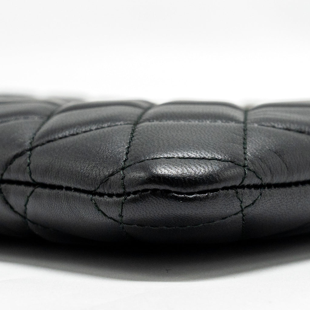 CHANEL BOY POUCH LAMBSKIN BLACK RUTHENIUM  HARDWARE