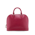 LOUIS VUITTON ALMA PM EPI DARK RED SHW WITH INITIAL J.Y ON KEY TAG