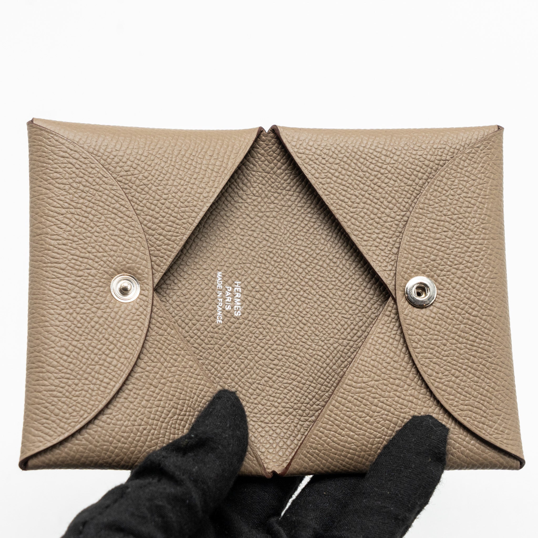 HERMES CALVI CARD HOLDER EPSOM ETOUPE SHW