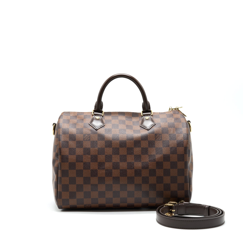 LOUIS VUITTON SPEEDY 30 DAMIER EBENE CANVAS HANDBAG BROWN
