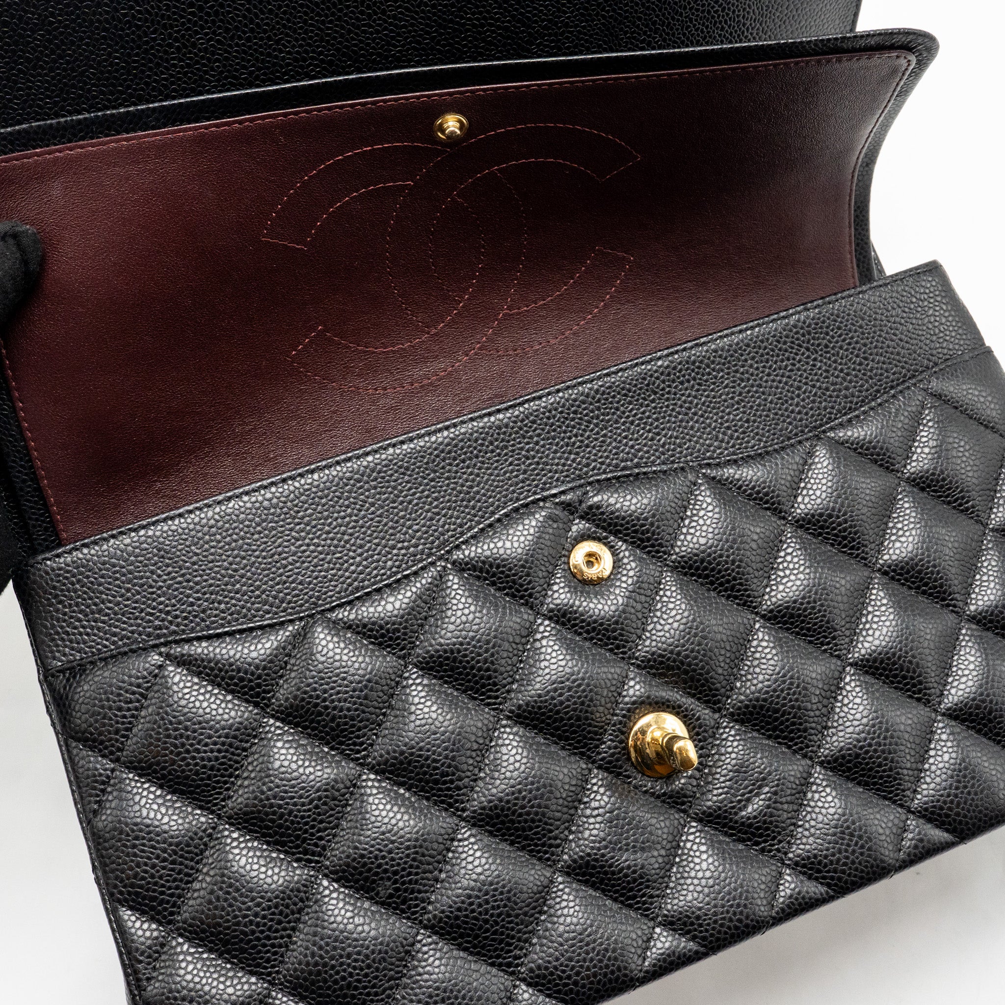 CHANEL JUMBO CLASSIC DOUBLE FLAP BAG CAVIAR BLACK GHW