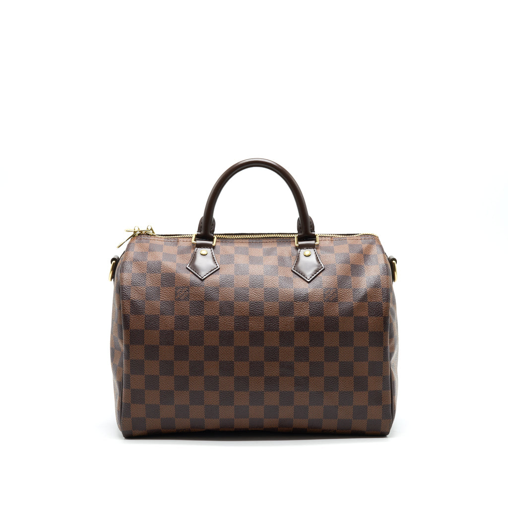LOUIS VUITTON SPEEDY 30 DAMIER EBENE CANVAS HANDBAG BROWN