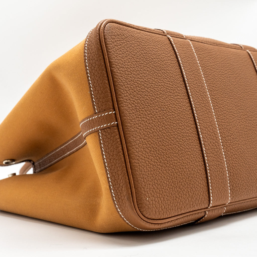 HERMES GARDEN PARTY 36 CANVAS/NEGONDA DUNE-MAGNOLIA/GOLD SHW