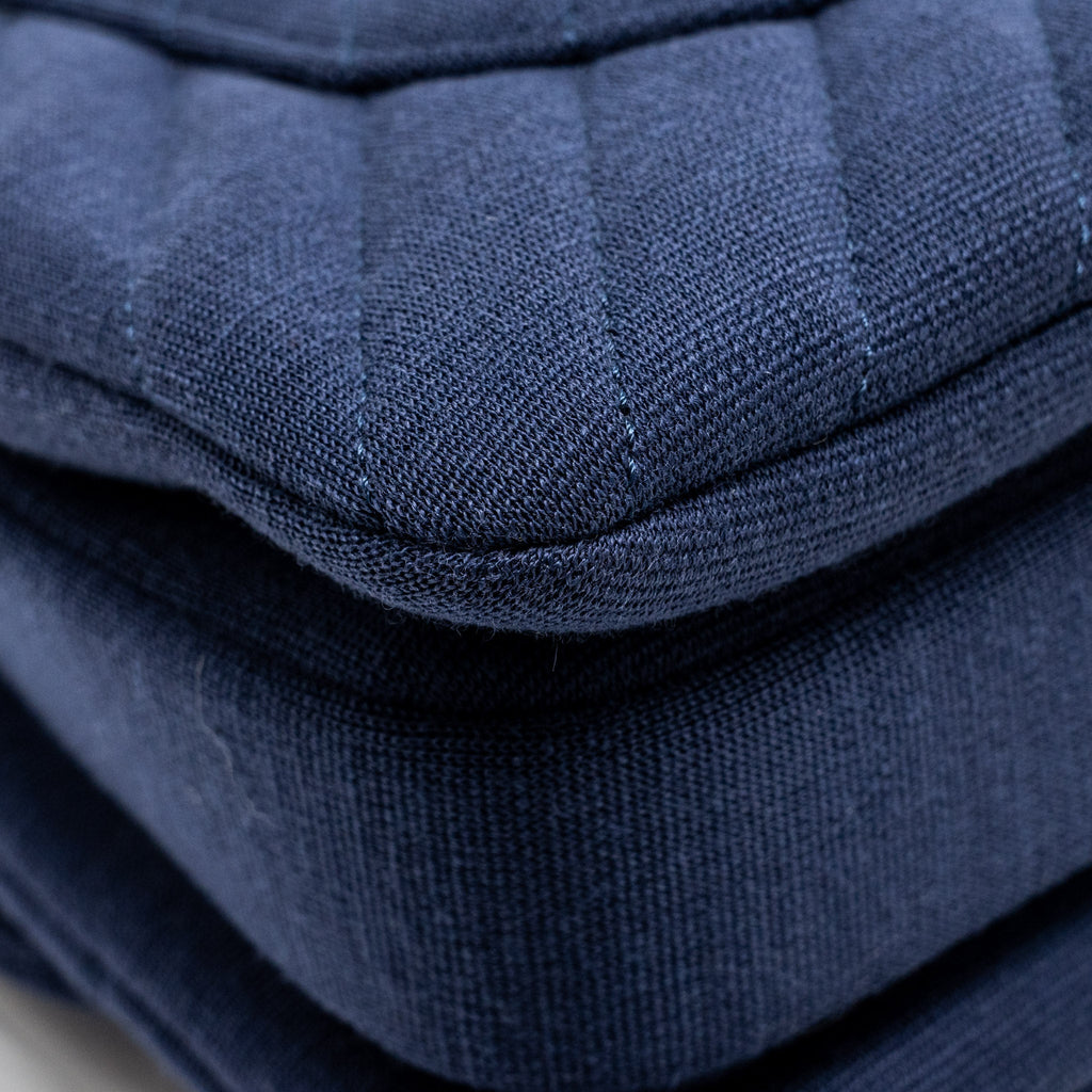 CHANEL SMALL CHEVRON TRENDY CC FABRIC NAVY GHW