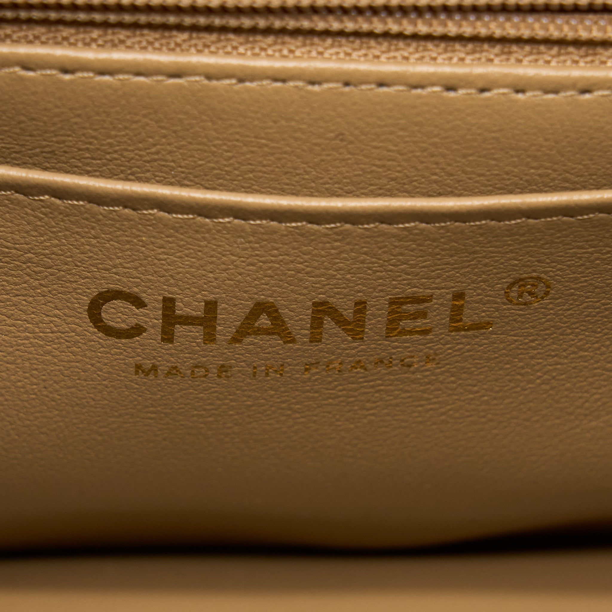 CHANEL 22B DETAIL TOP HANDLE MINI RECTANGULAR LAMBSKIN NJ528 DARK BEIGE BRUSHED GHW