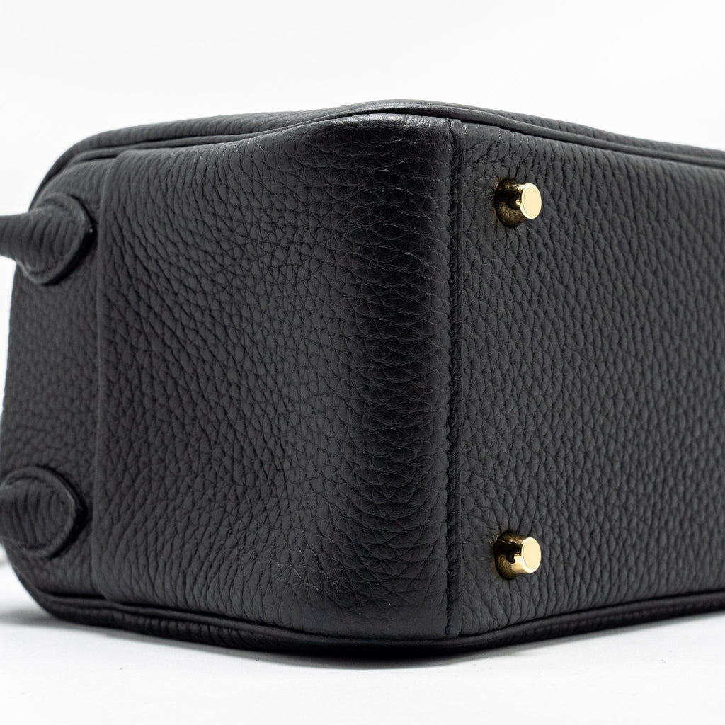 HERMES MINI LINDY CLEMENCE BLACK GHW