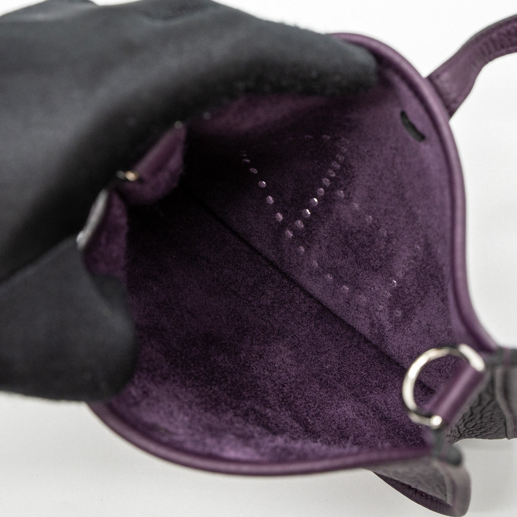 HERMES MINI EVELYNE CLEMENCE CASSIS/ROUGE GRENAT SHW