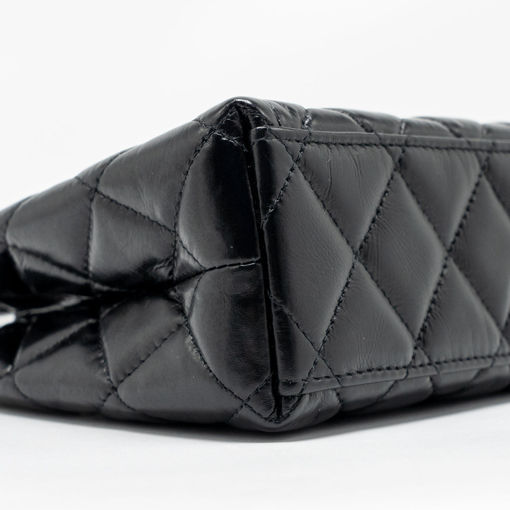 CHANEL MINI KELLY SHOPPING TOTE BAG CALFSKIN BLACK GHW (MICROCHIP)