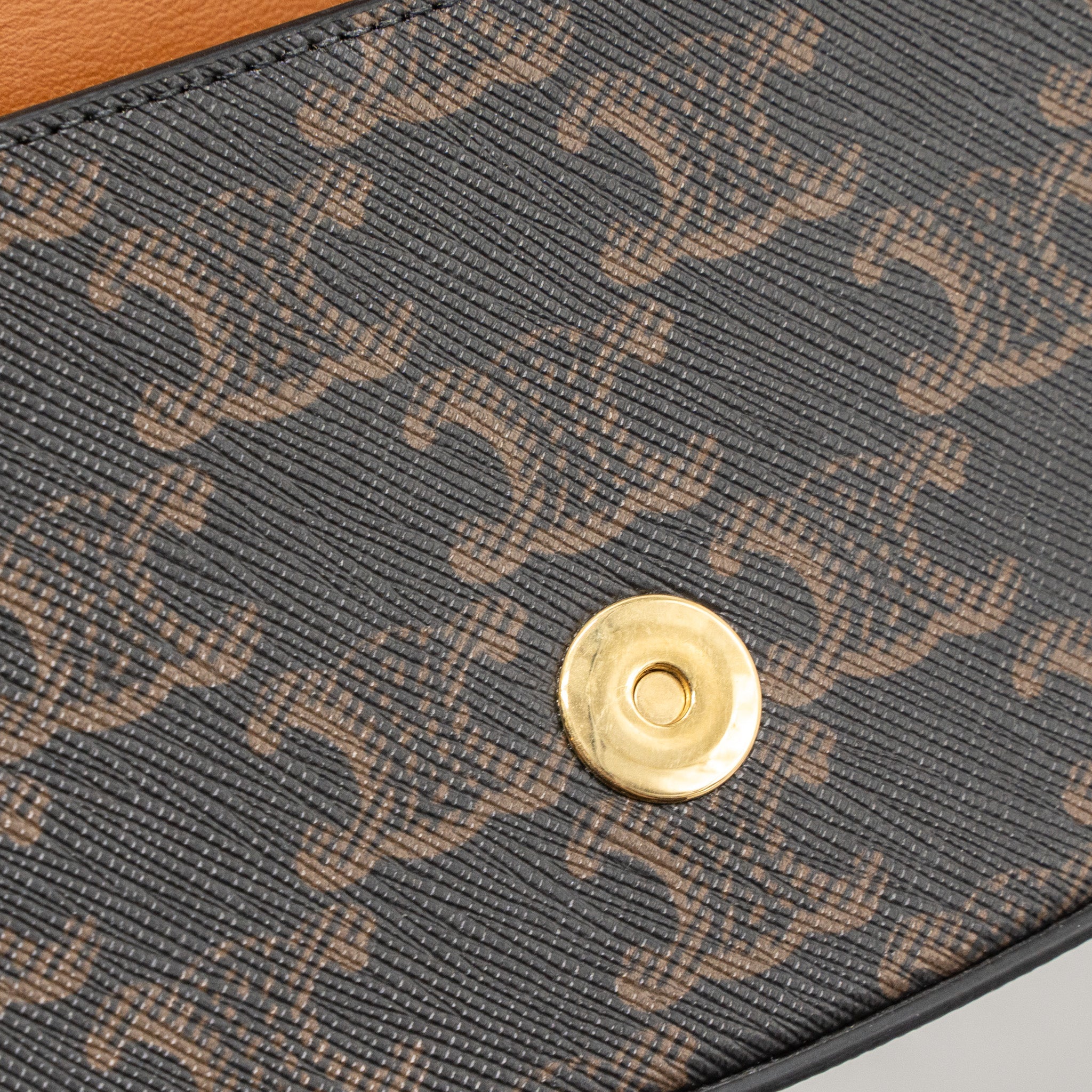 CELINE CLUTCH ON STRAP TABOU CALFSKIN/TRIOMPHE CANVAS TAN GHW