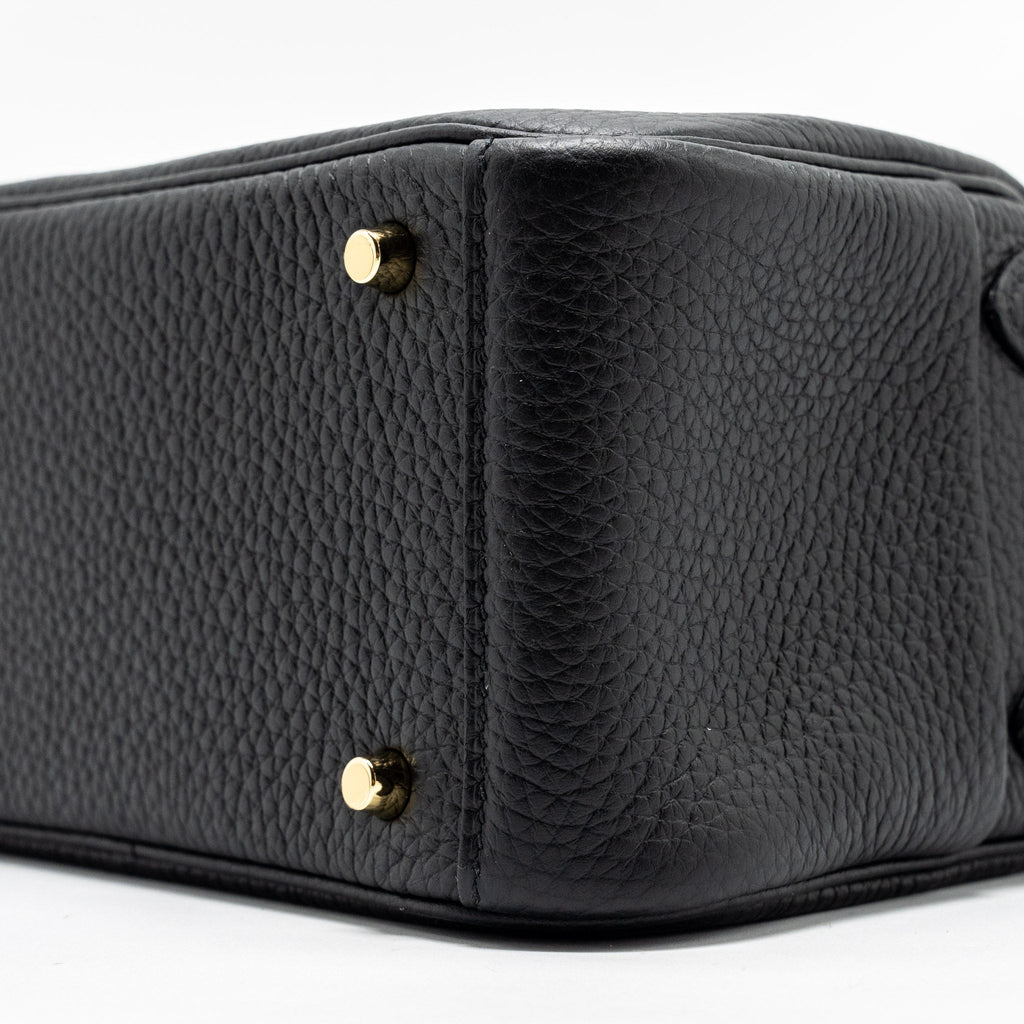 HERMES MINI LINDY CLEMENCE BLACK GHW