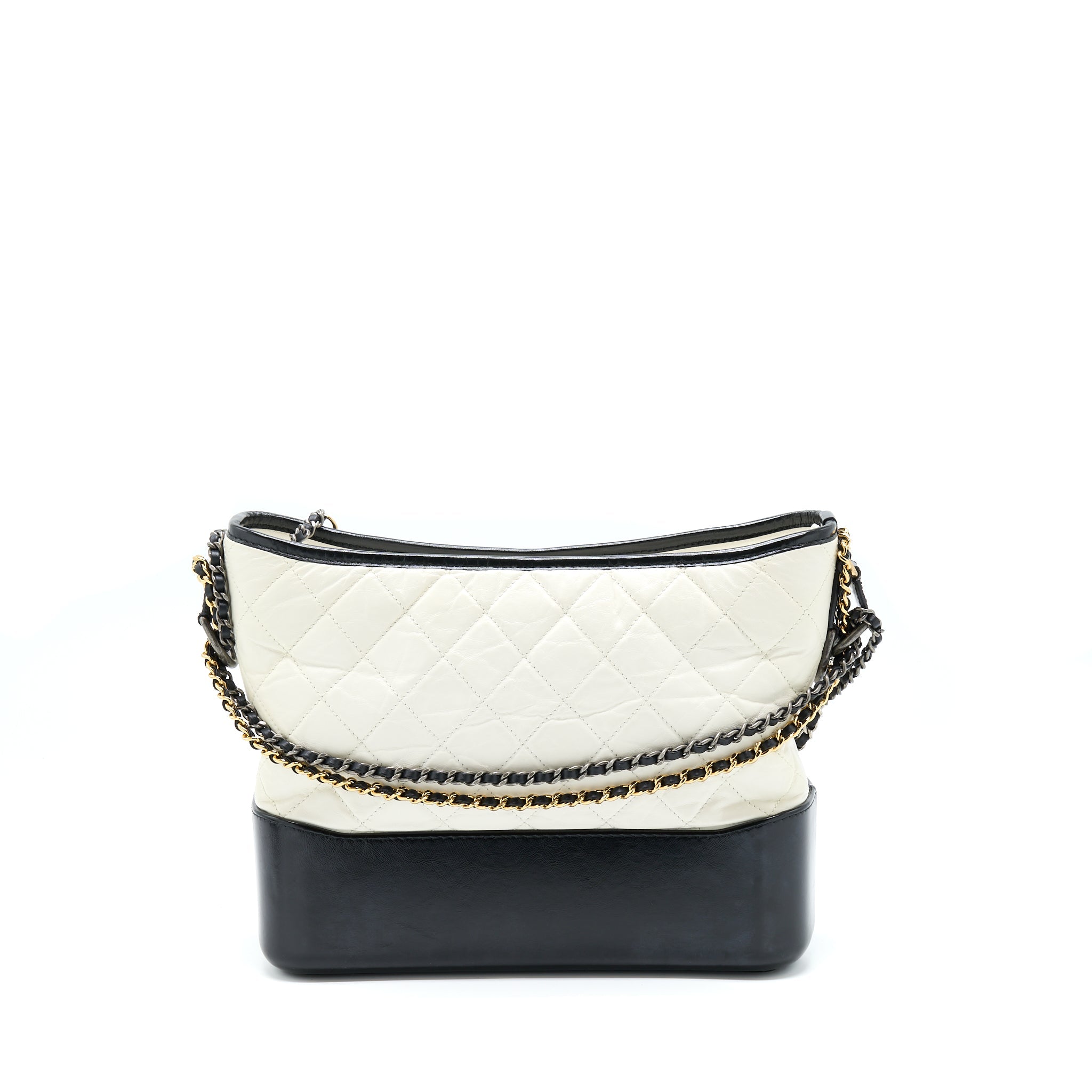 CHANEL LARGE GABRIELLE HOBO BAG WHITE/BLACK MULTICOLOUR HARDWARE