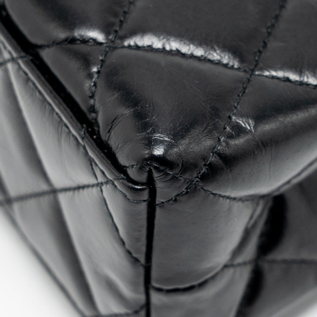 CHANEL MINI KELLY SHOPPING TOTE BAG CALFSKIN BLACK GHW (MICROCHIP)