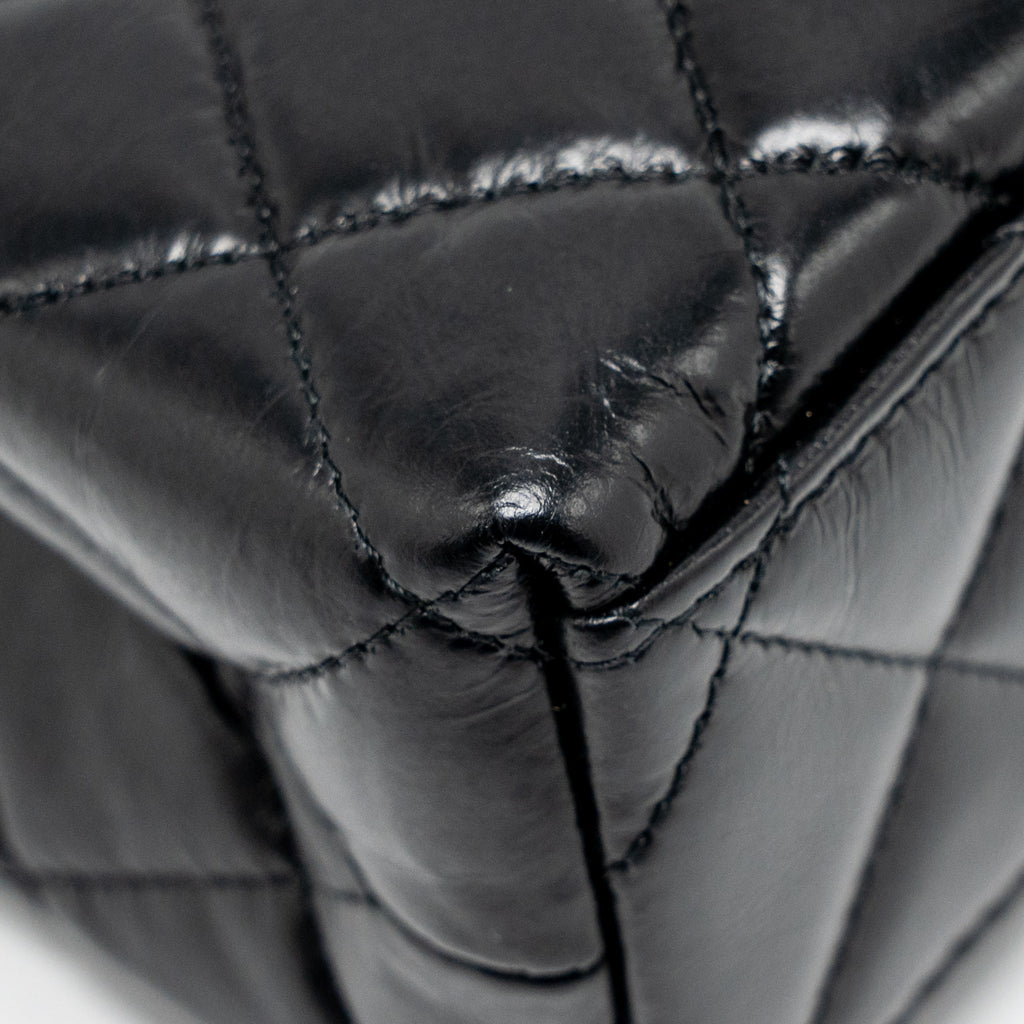 CHANEL MINI KELLY SHOPPING TOTE BAG CALFSKIN BLACK GHW (MICROCHIP)