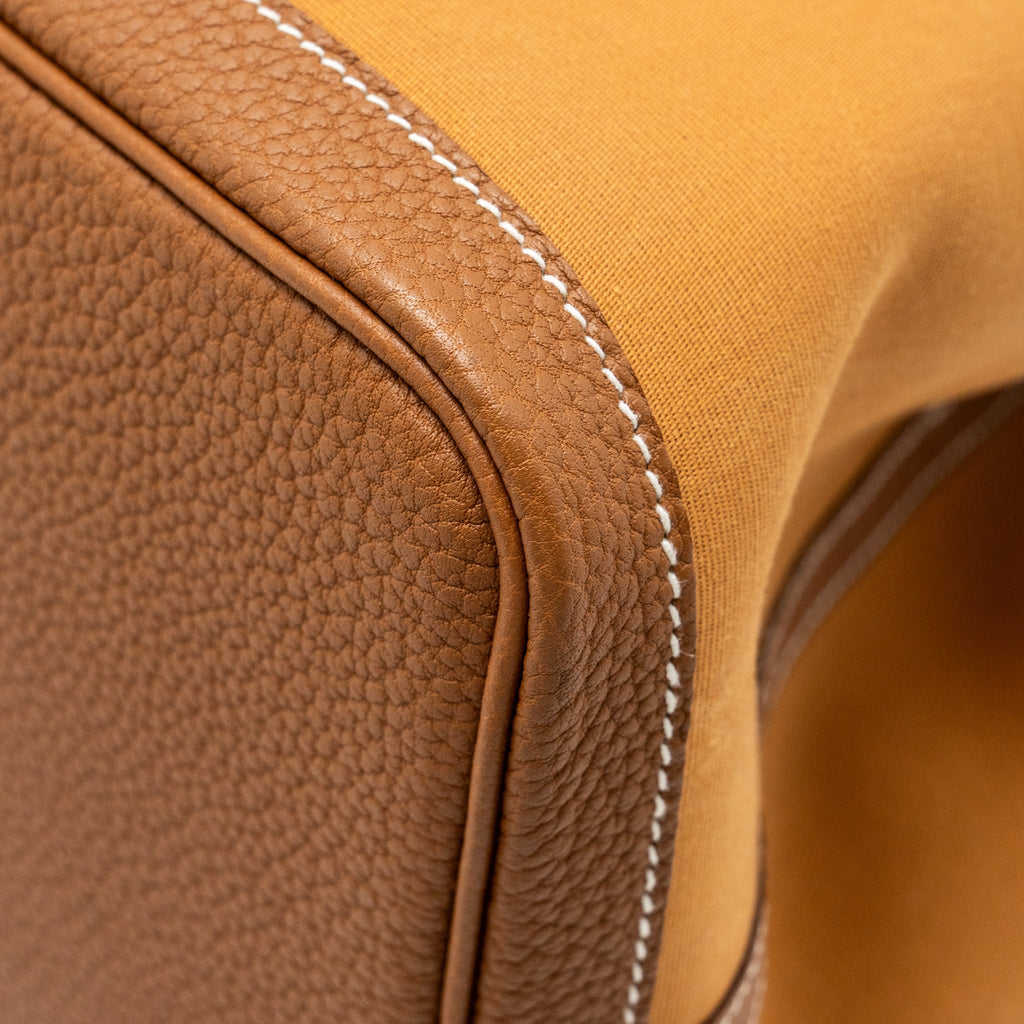 HERMES GARDEN PARTY 36 CANVAS/NEGONDA DUNE-MAGNOLIA/GOLD SHW