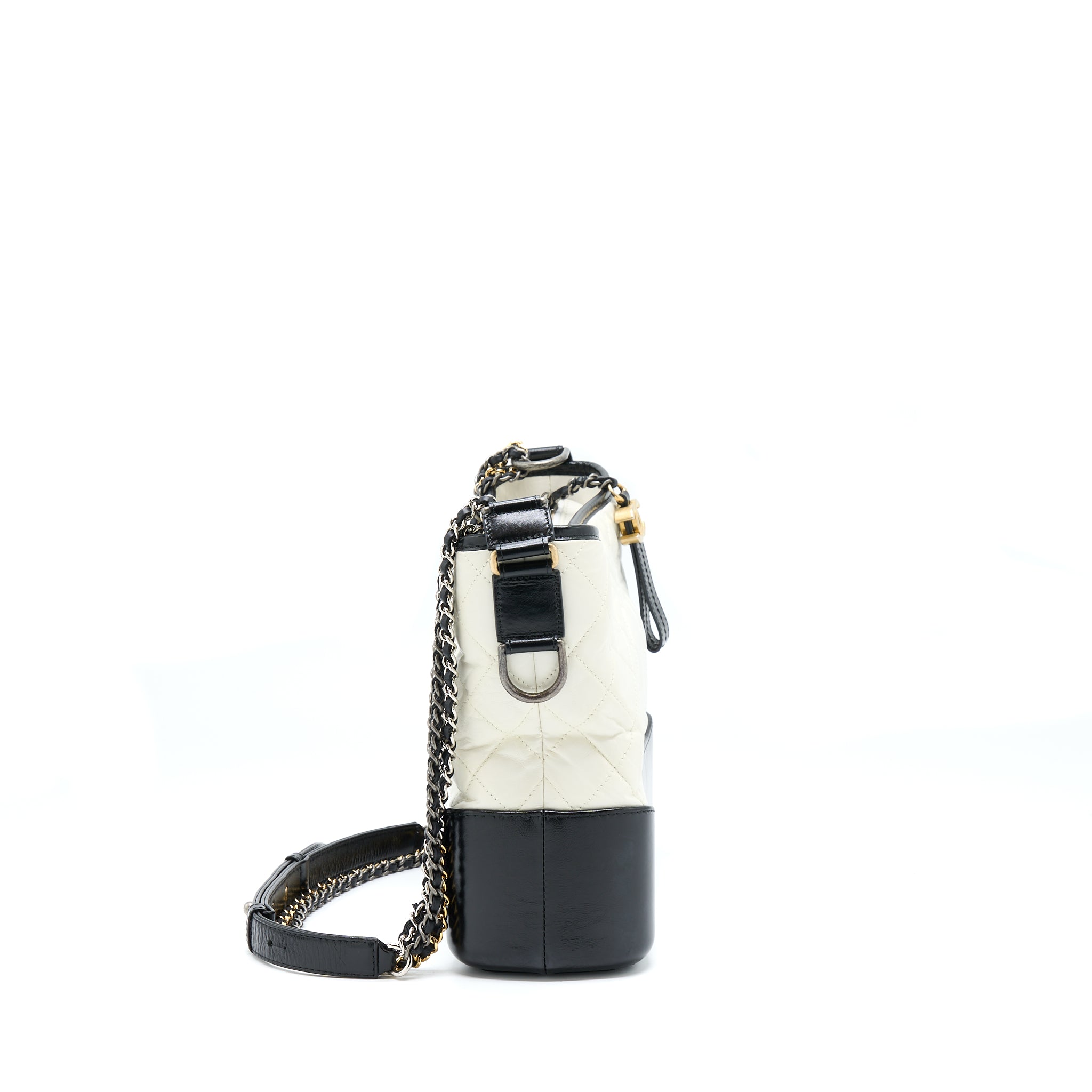 CHANEL LARGE GABRIELLE HOBO BAG WHITE/BLACK MULTICOLOUR HARDWARE