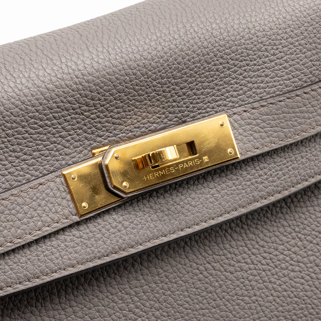 HERMES KELLY 32 TOGO 8F GRIS ETAIN GHW
