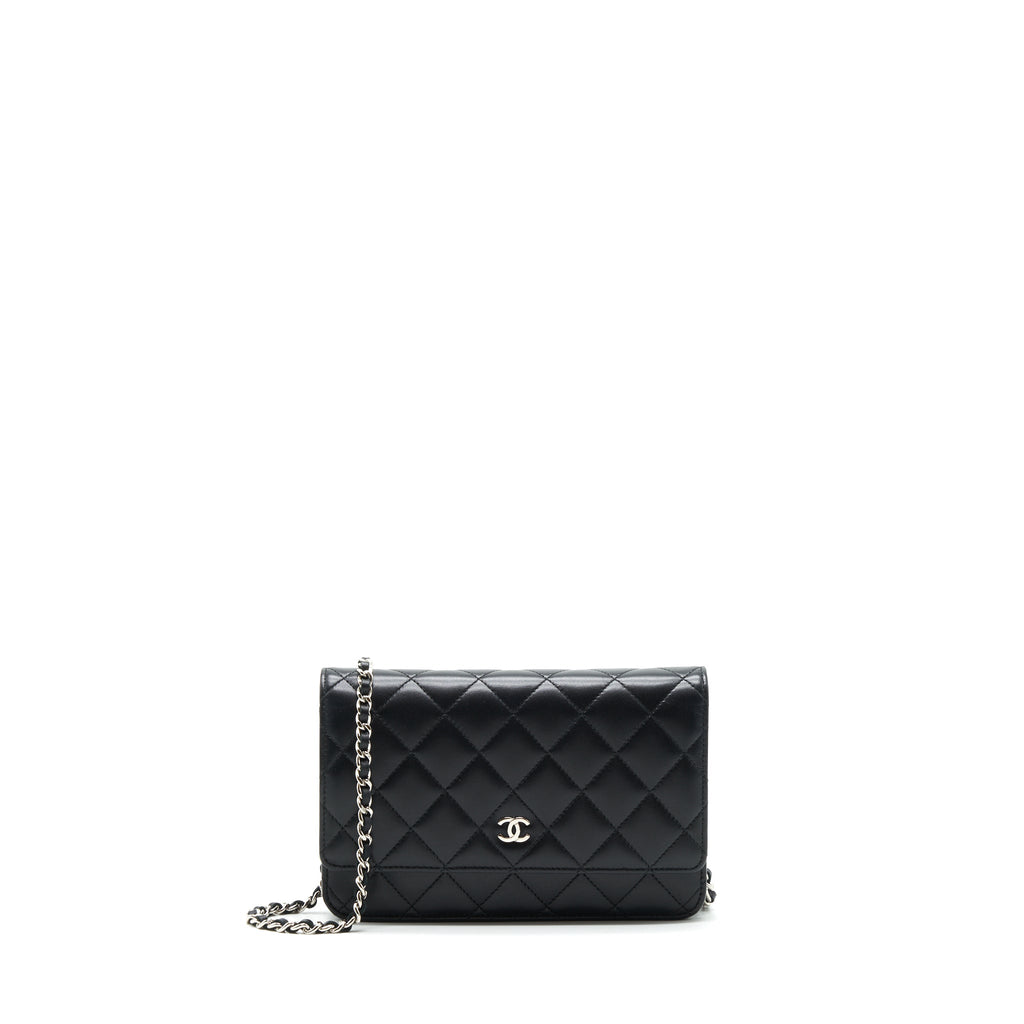 CHANEL CLASSIC WALLET ON CHAIN LAMBSKIN BLACK SHW