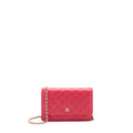 CHANEL CLASSIC WALLET ON CHAIN LAMBSKIN RED GHW