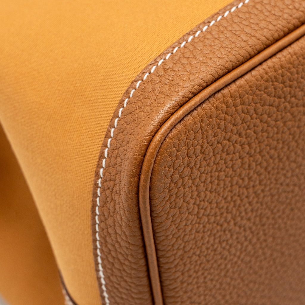 HERMES GARDEN PARTY 36 CANVAS/NEGONDA DUNE-MAGNOLIA/GOLD SHW