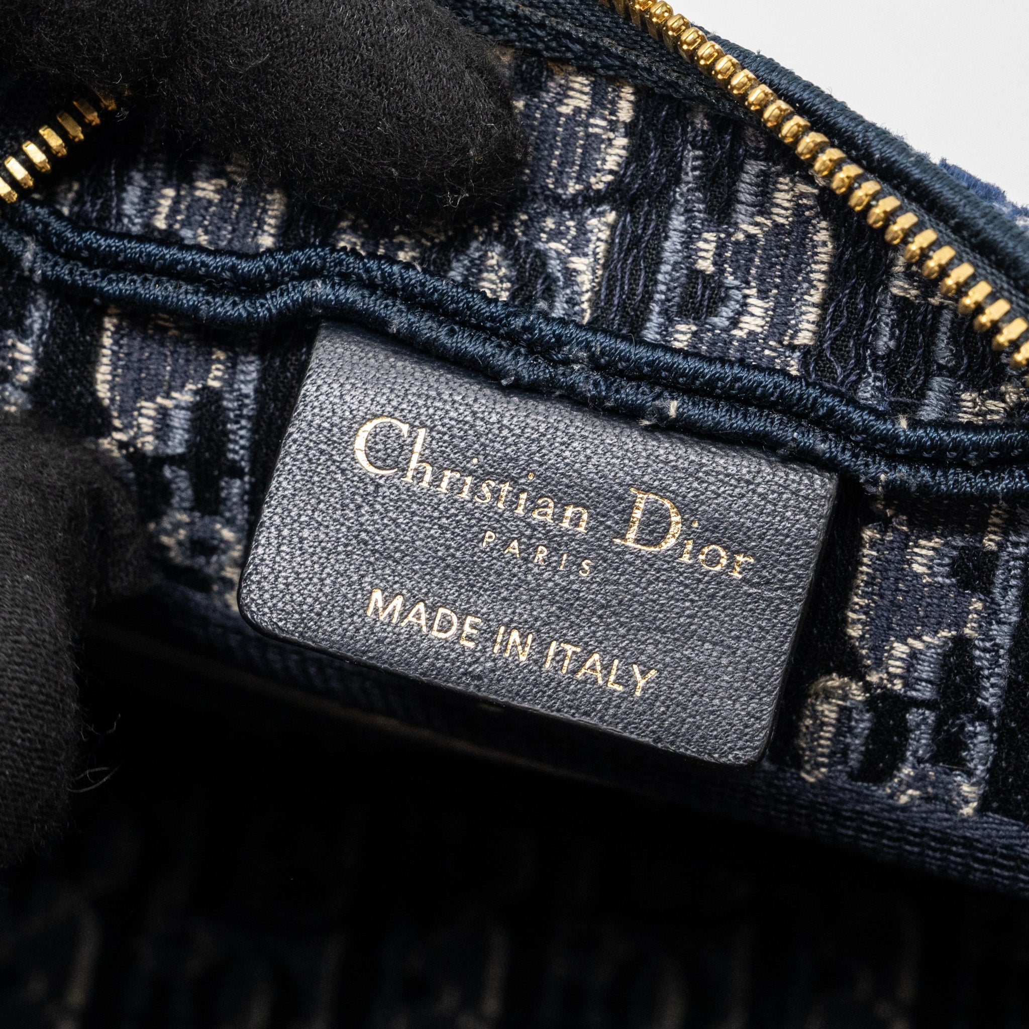 DIOR BEAUTY POUCH BLUE DIOR OBLIQUE JACQUARD/VELVET GHW