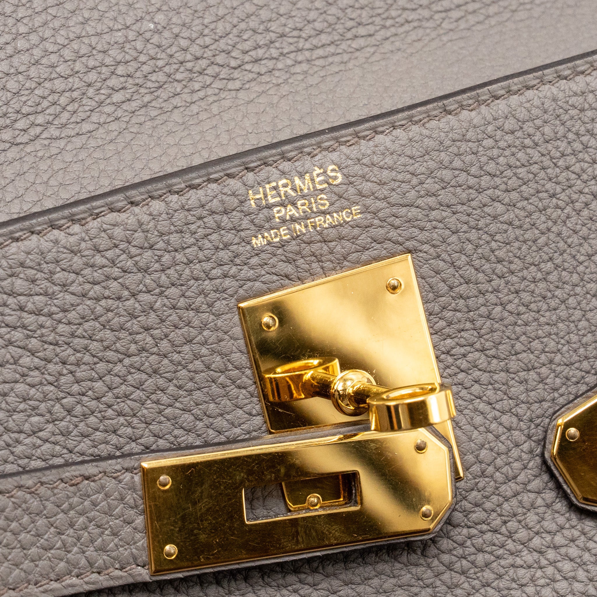 HERMES KELLY 32 TOGO 8F GRIS ETAIN GHW