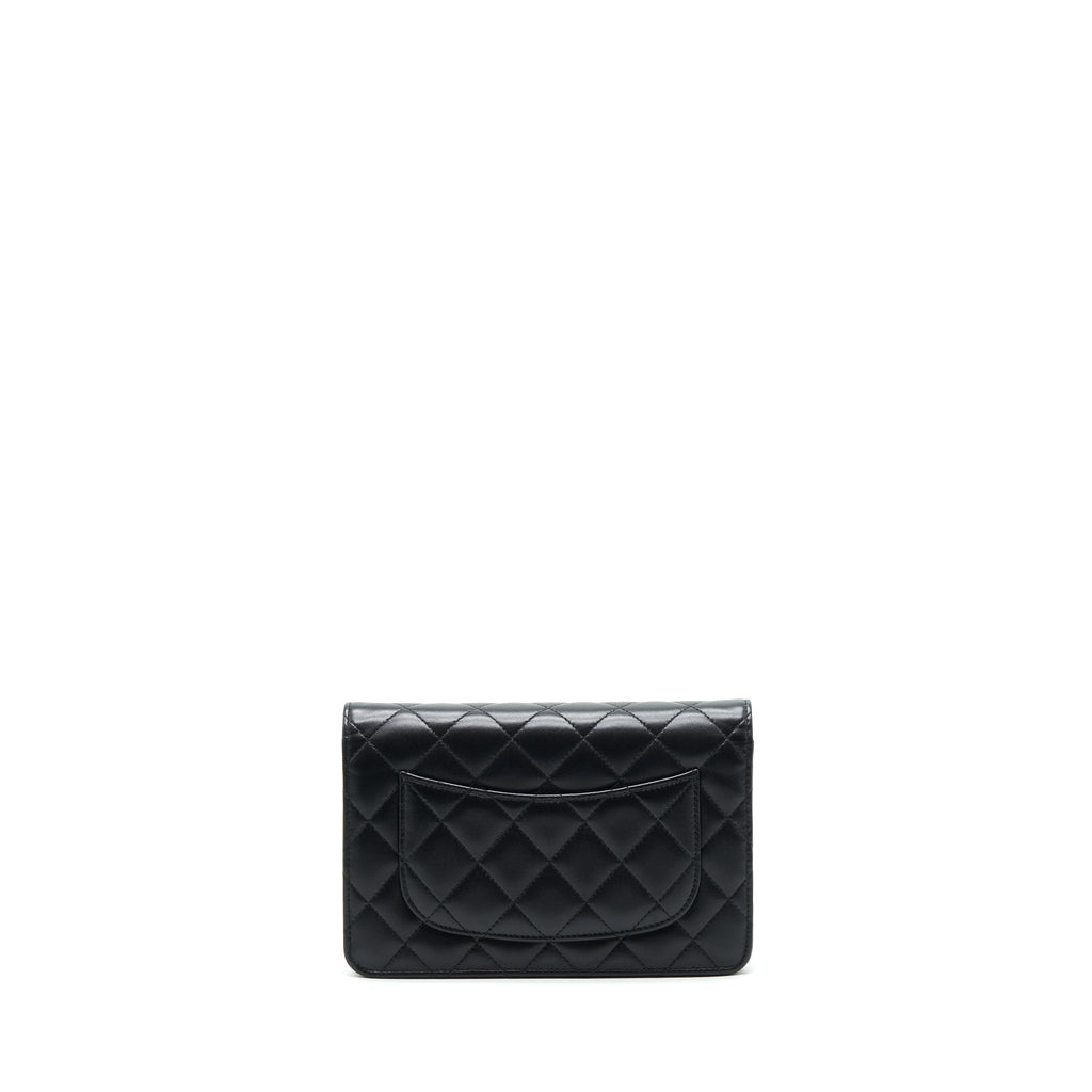CHANEL CLASSIC WALLET ON CHAIN LAMBSKIN BLACK SHW