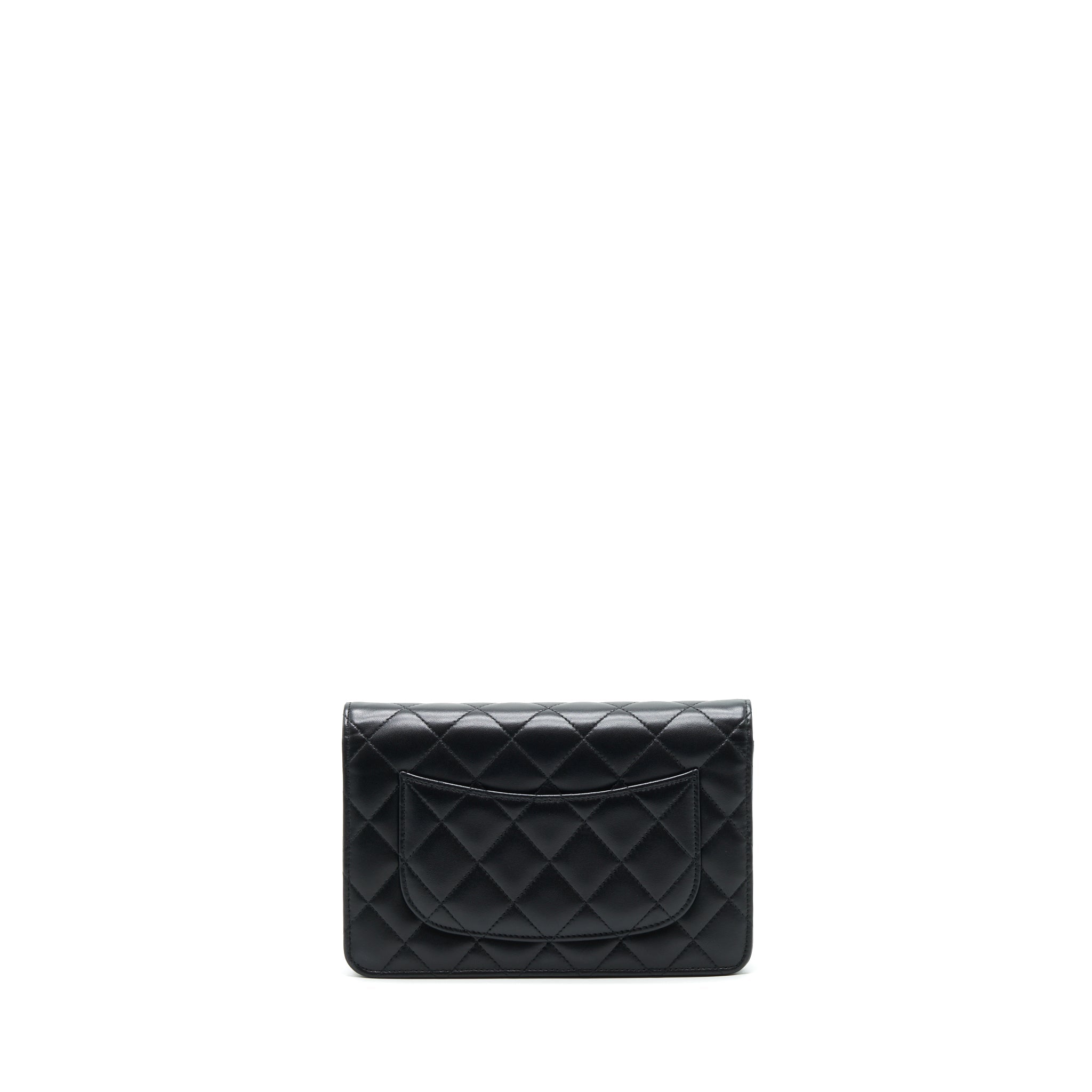 CHANEL CLASSIC WALLET ON CHAIN LAMBSKIN BLACK SHW