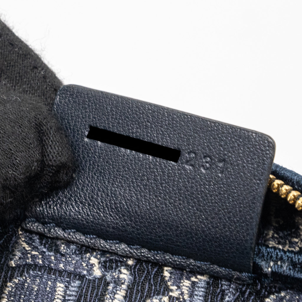 DIOR BEAUTY POUCH BLUE DIOR OBLIQUE JACQUARD/VELVET GHW