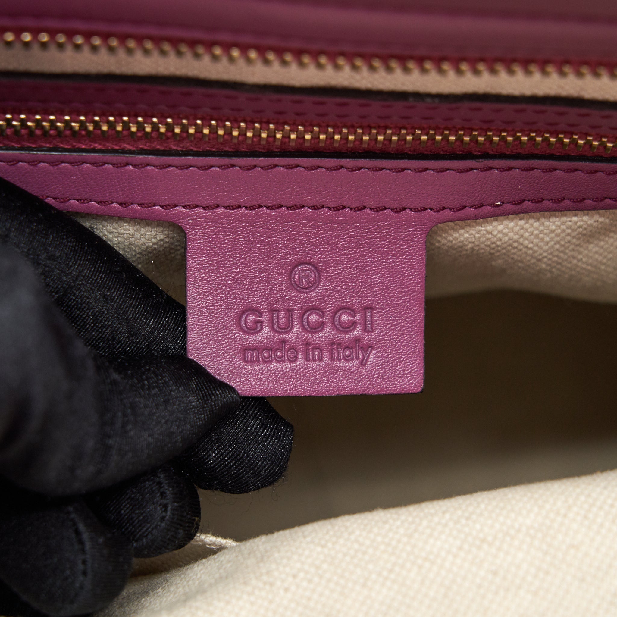 GUCCI LEATHER SHOPPING TOTE BAG RASPBERRY PINK
