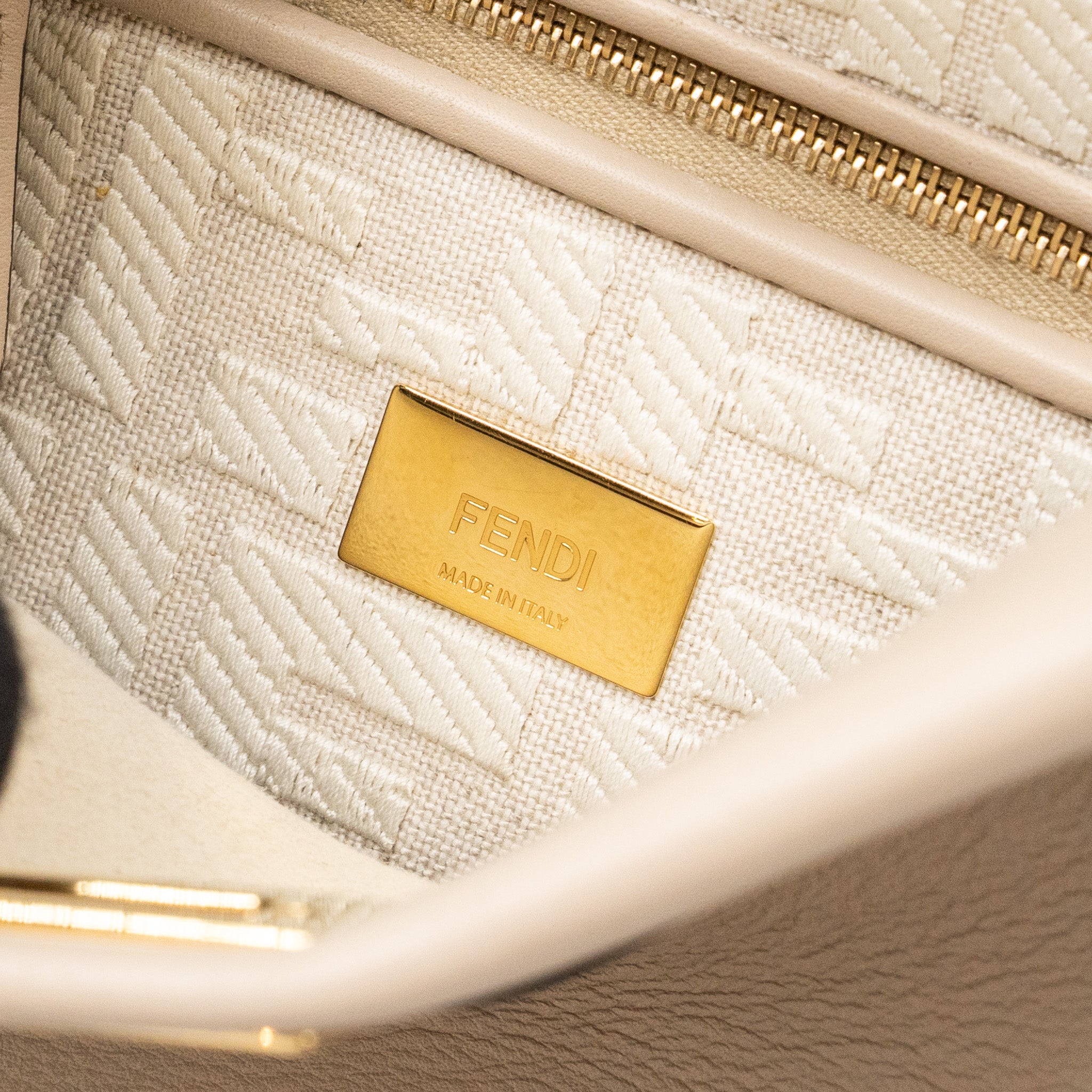 FENDI PEEKABOO MINI CALFSKIN BEIGE GHW