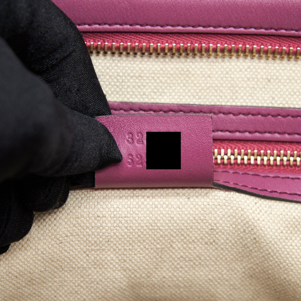 GUCCI LEATHER SHOPPING TOTE BAG RASPBERRY PINK