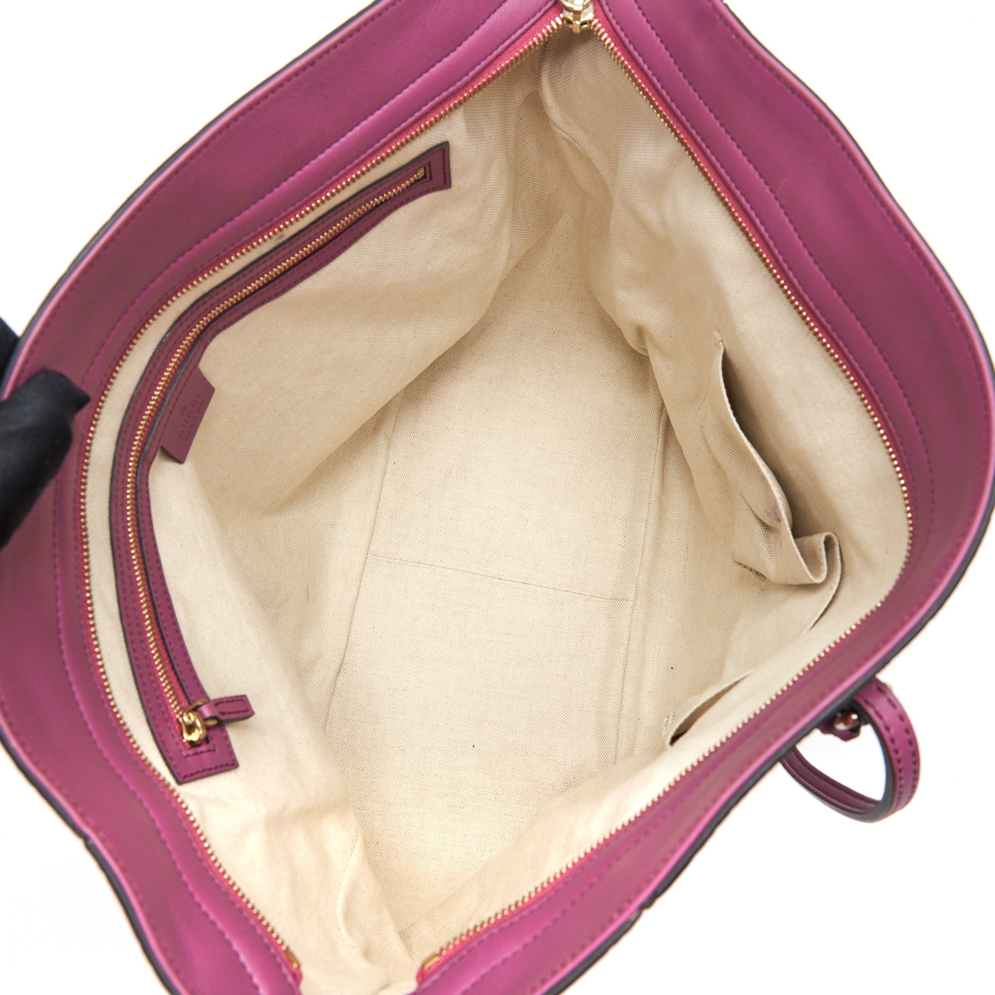 GUCCI LEATHER SHOPPING TOTE BAG RASPBERRY PINK