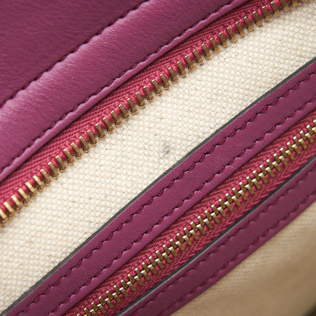 GUCCI LEATHER SHOPPING TOTE BAG RASPBERRY PINK