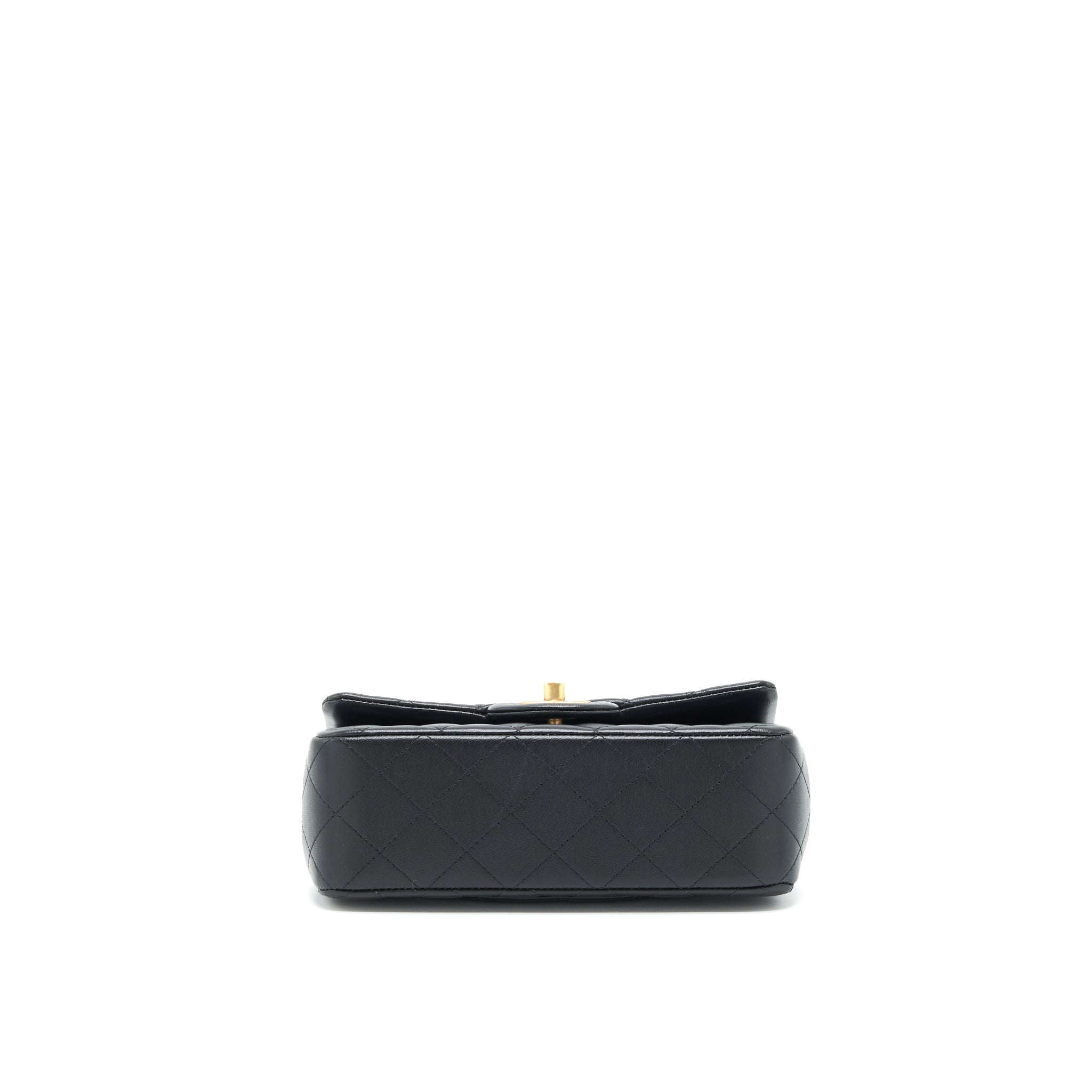 CHANEL TOP HANDLE RECTANGULAR FLAP BAG LAMBSKIN GHW