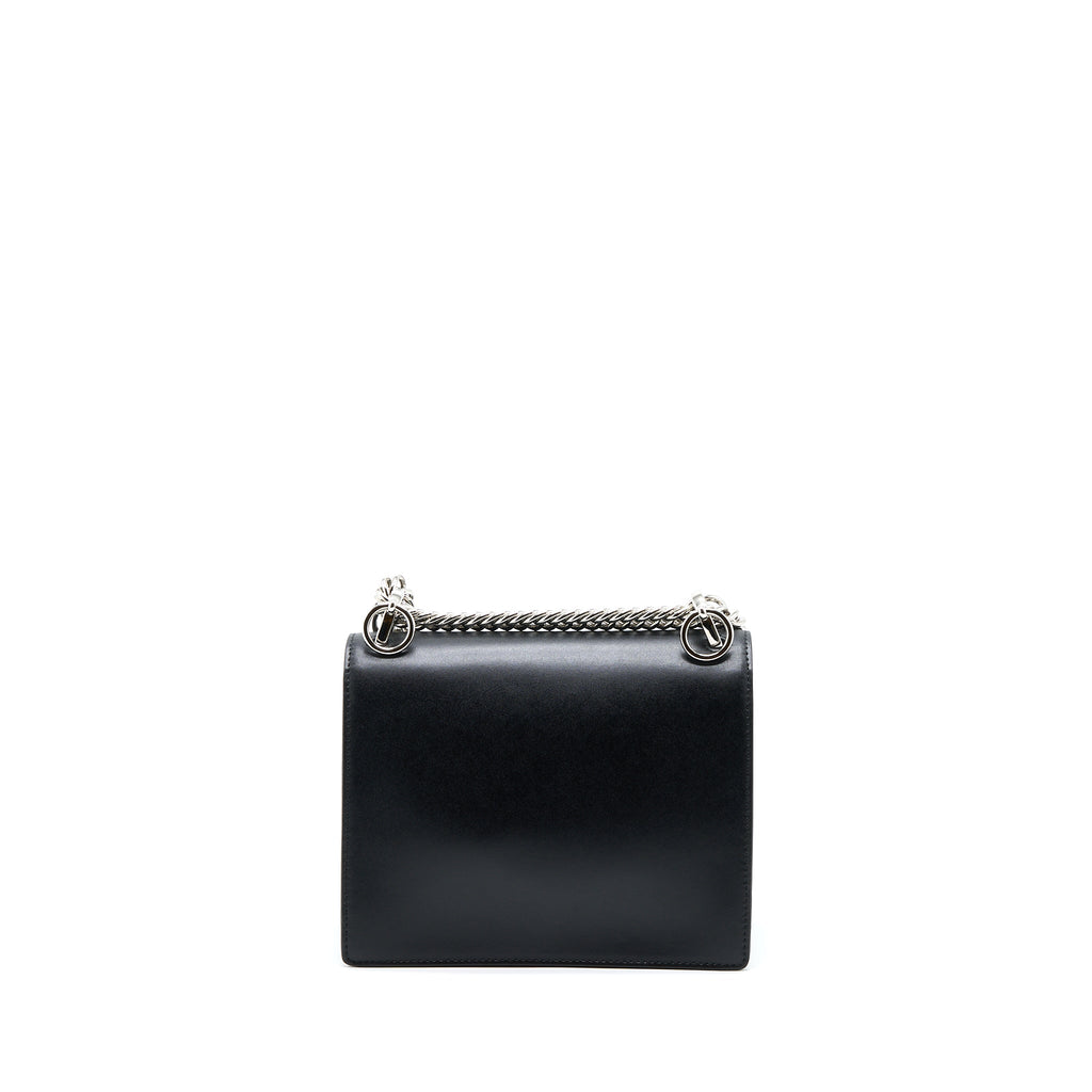 FENDI KAN I CALFSKIN BLACK SHW WITH AN EXTRA BAG CHARM