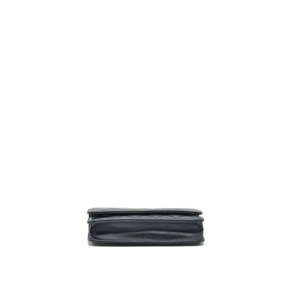 CHANEL CLASSIC WALLET ON CHAIN LAMBSKIN BLACK SHW