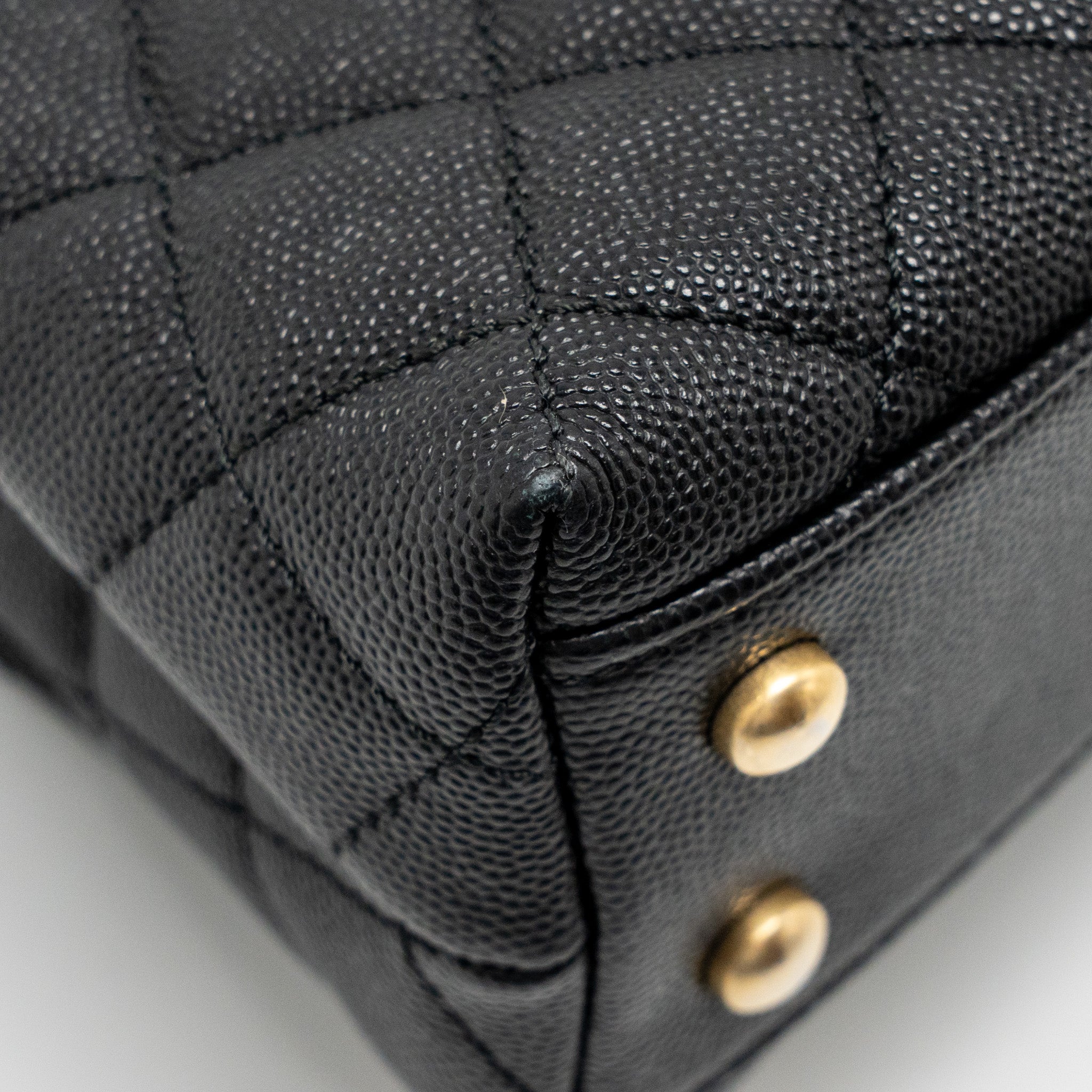 CHANEL SMALL COCO HANDLE WITH PYTHON HANDLE CAVIAR BLACK/BURGUNDY GHW