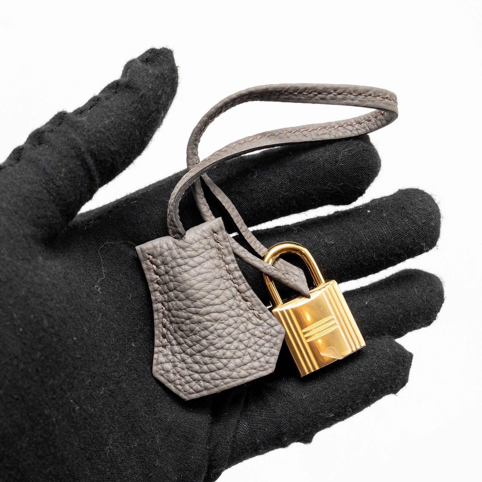 HERMES KELLY 32 TOGO 8F GRIS ETAIN GHW