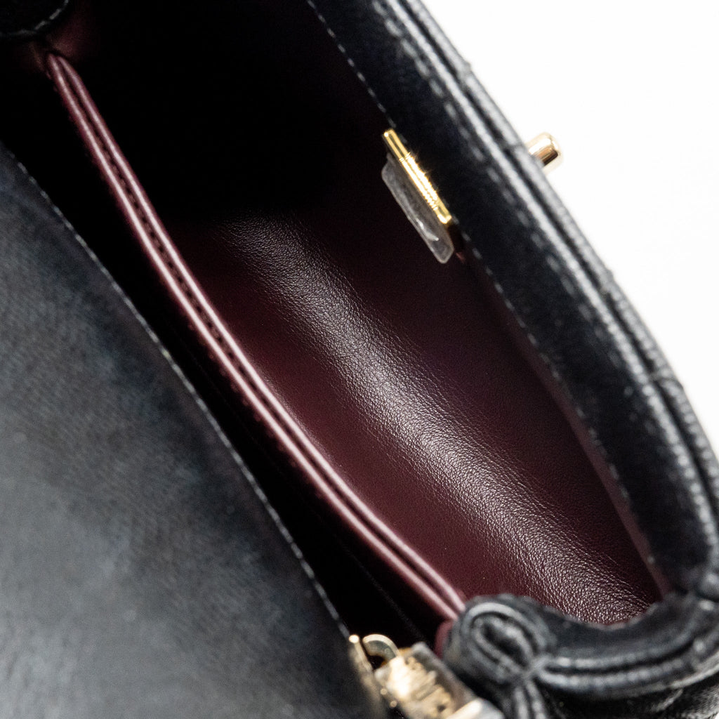 CHANEL MINI COCO HANDLE CAVIAR BLACK LGHW (MICROCHIP)