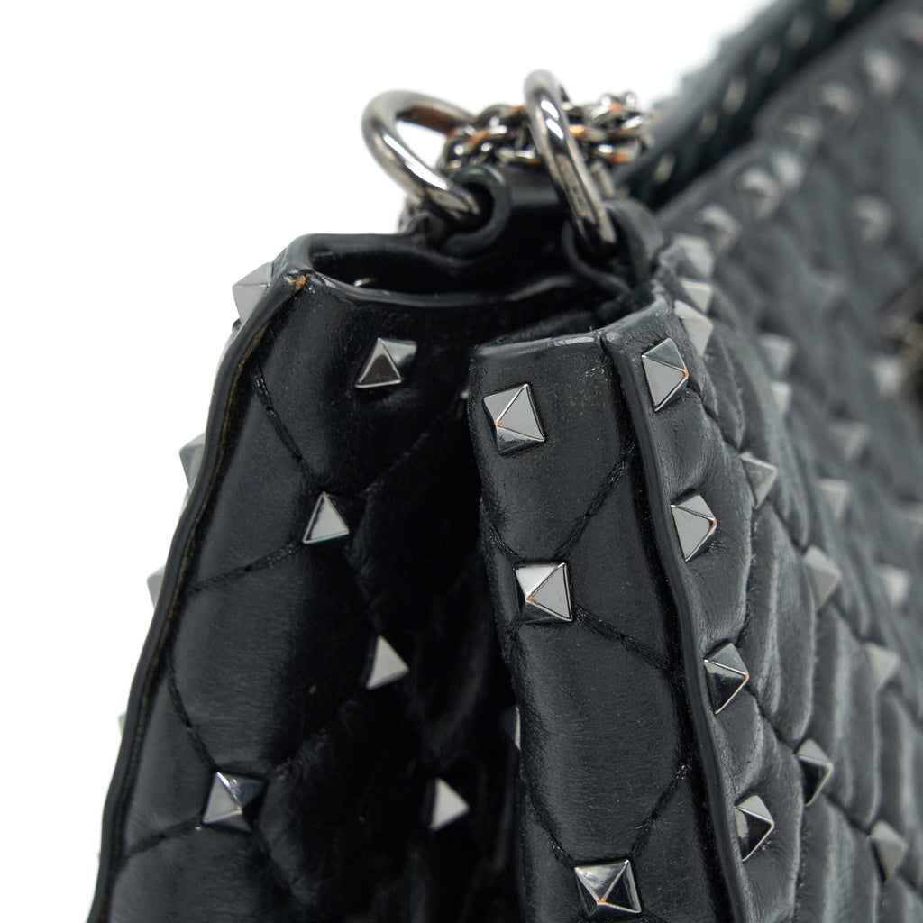 VALENTINO GARAVANI ROCKSTUD TOTE/SHOULDER BAG BLACK SHW