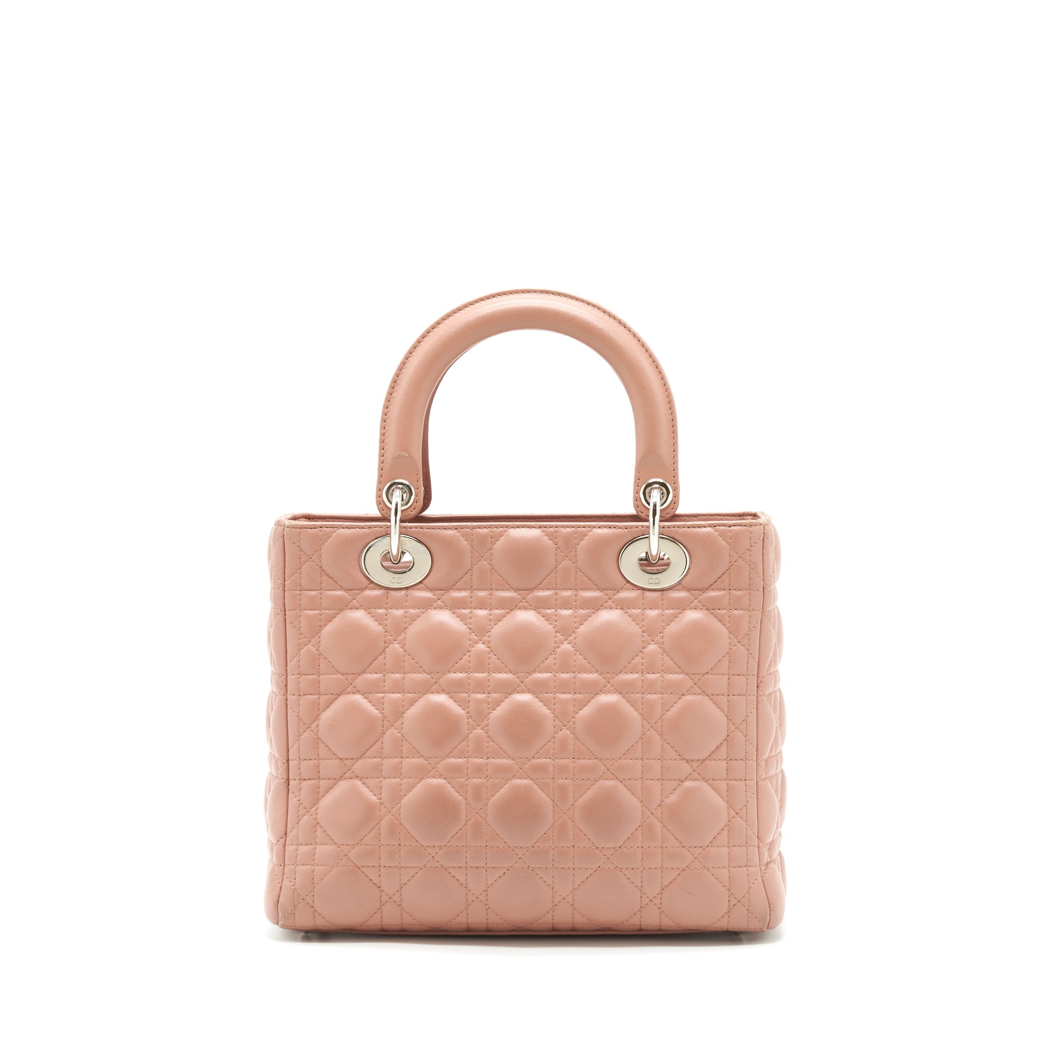 DIOR MEDIUM LADY DIOR LAMBSKIN BLUSH SHW